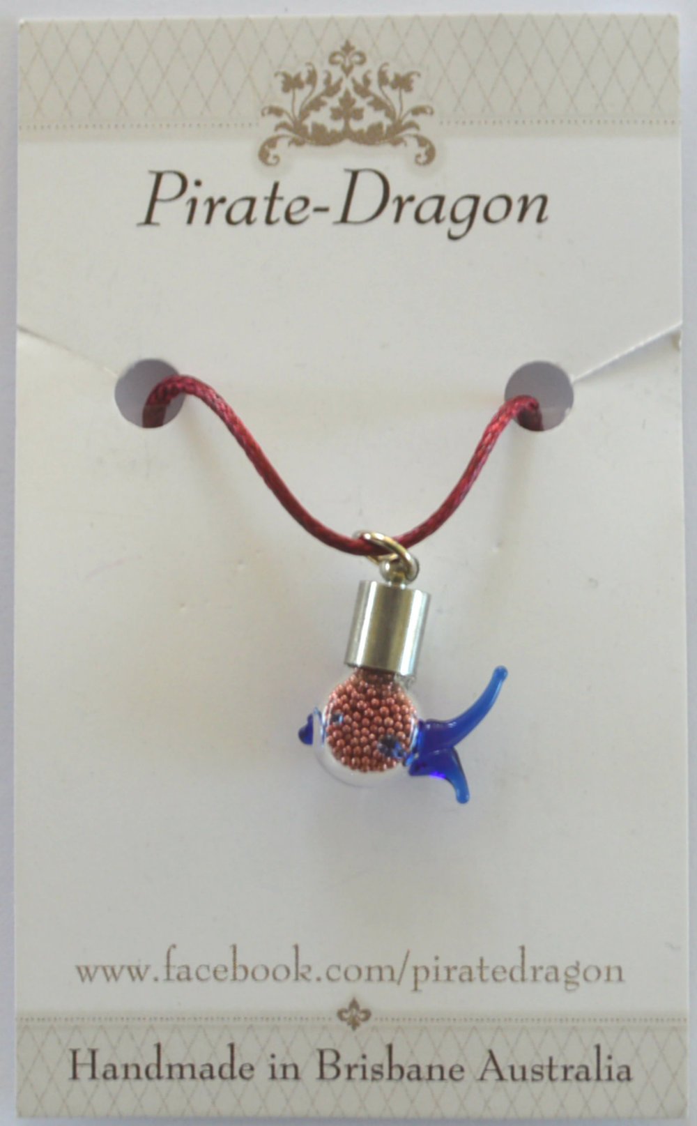 Glass Fish Pendant - Salmon Pink (PN0074)