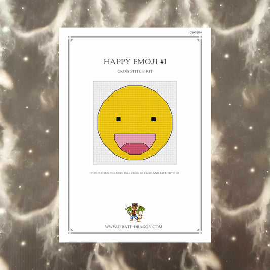 Happy Emoji 1 - Counted Cross Stitch KIT