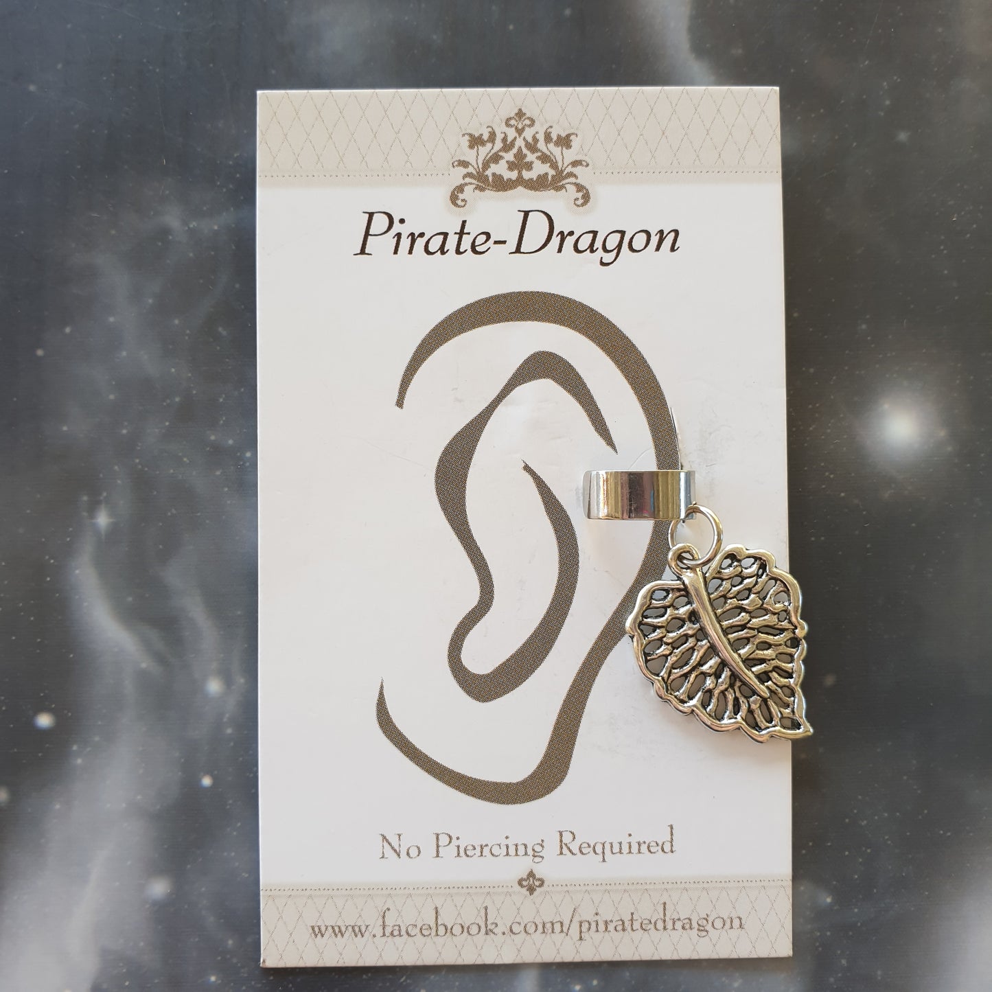 Silver Leaf Non-Pierced Ear Cuff (EC2120)