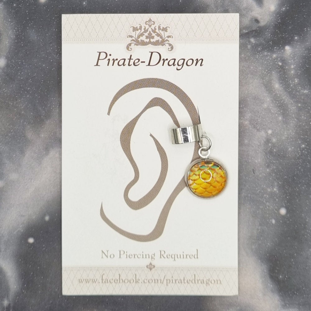 Dragon/Mermaid Scale - Yellow - Non-Pierced Earcuff (EC2124)
