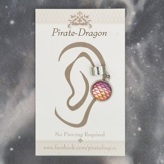 Dragon/Mermaid Scale - Yellow/Pink - Non-Pierced Earcuff (EC2125)