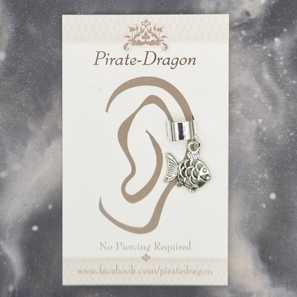 Silver Fish Non-Pierced Ear Cuff (EC2132)