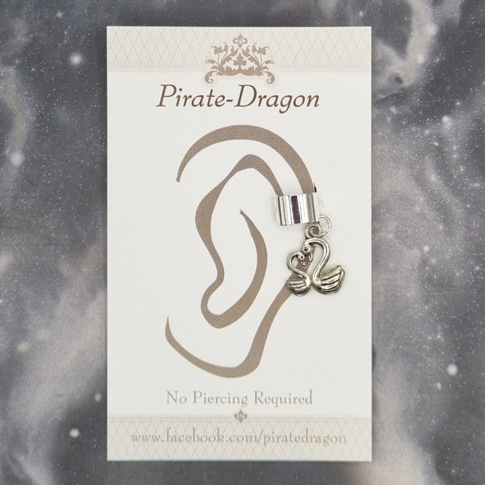 Silver Swans Non-Pierced Ear Cuff (EC2133)