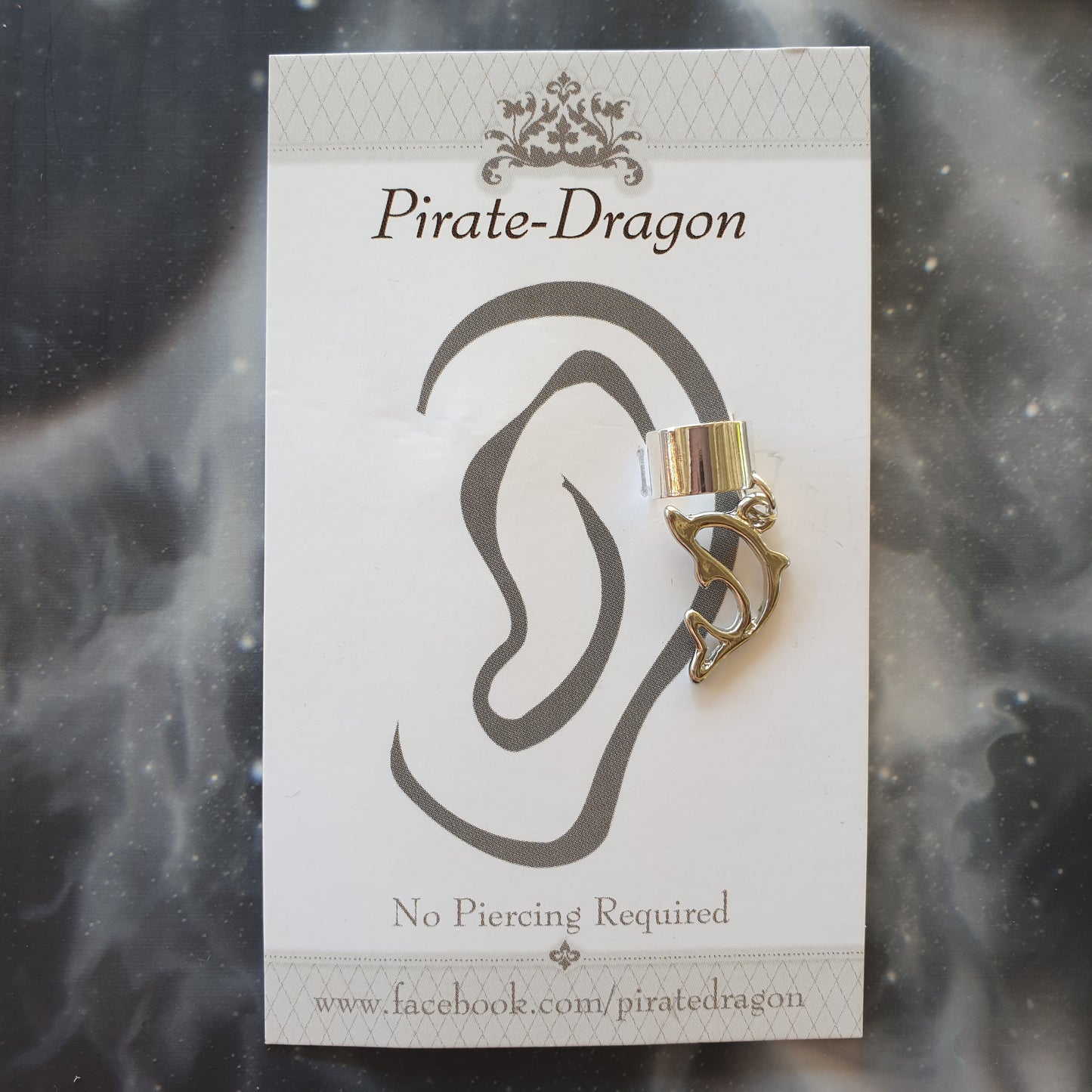 Silver Dolphin Non-Pierced Ear Cuff (EC2134)