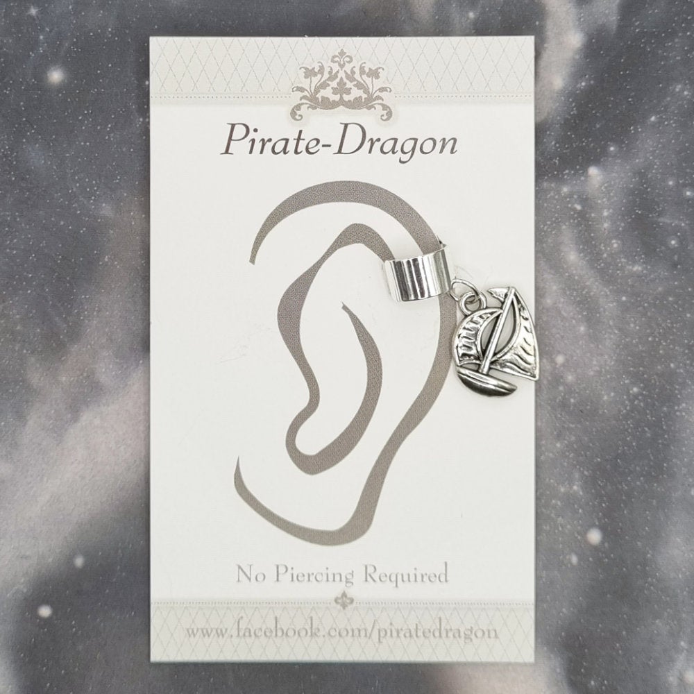 Silver Boat Non-Pierced Ear Cuff (EC2140)