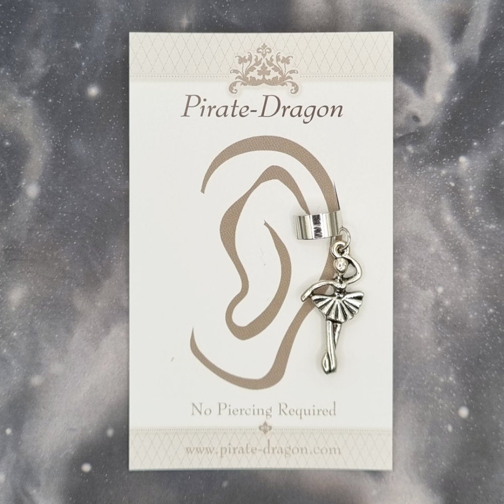 Silver Ballerina Non-Pierced Ear Cuff (EC2141)