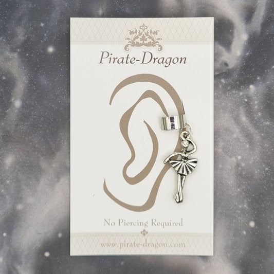 Silver Ballerina Non-Pierced Ear Cuff (EC2141)