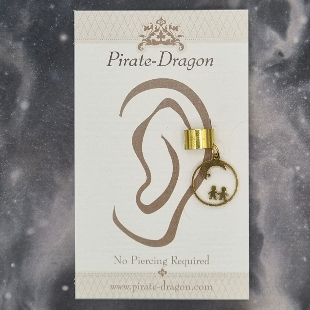 Gold Gemini Moon Silhoutte Non-Pierced Ear Cuff (EC2147)