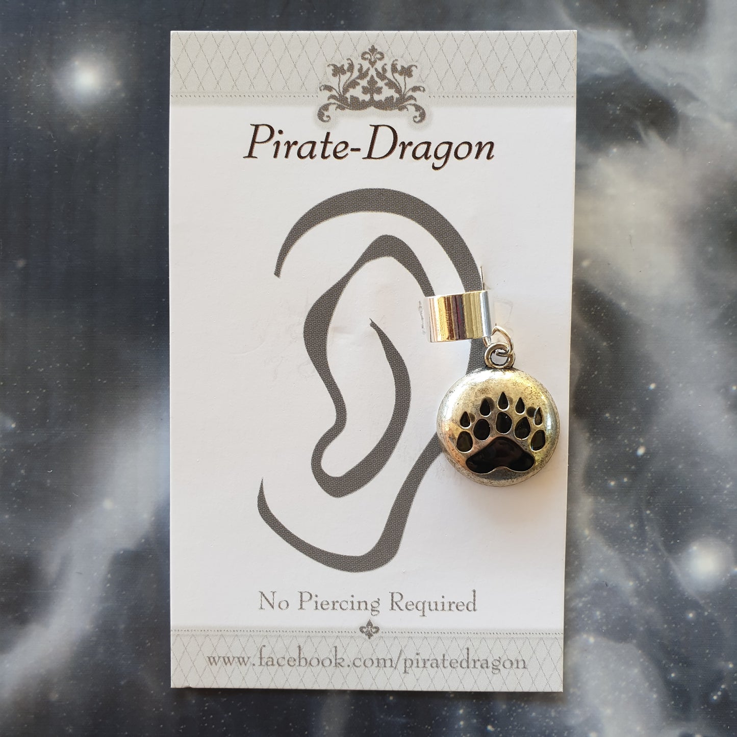 Paw Print Non-Pierced Ear Cuff (EC2517)