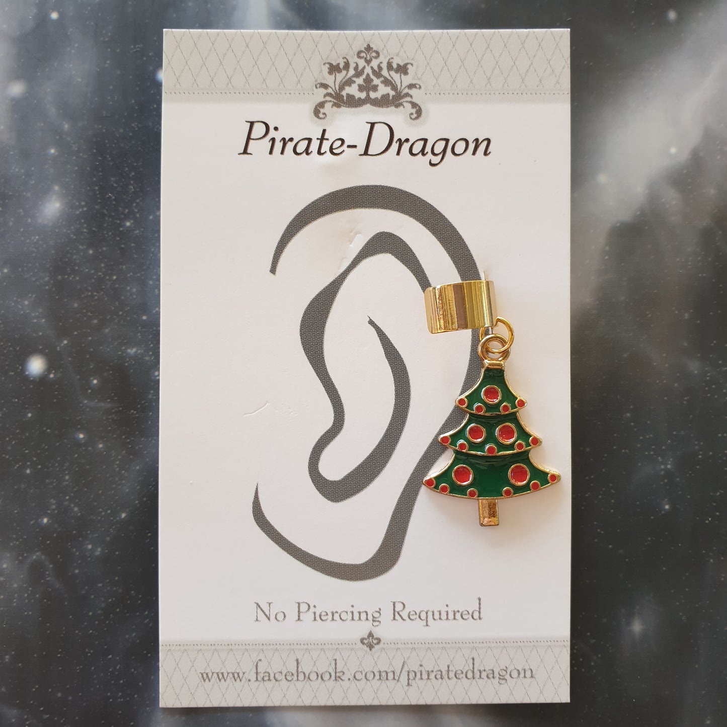 Christmas Tree Non-Pierced Ear Cuff (EC2520)