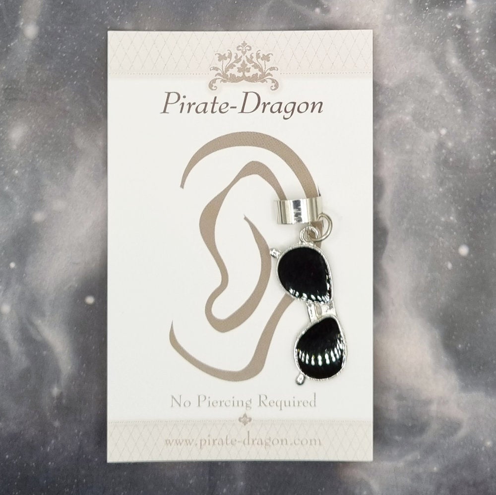 Black Sunglasses Non-Pierced Ear Cuff (EC2521)