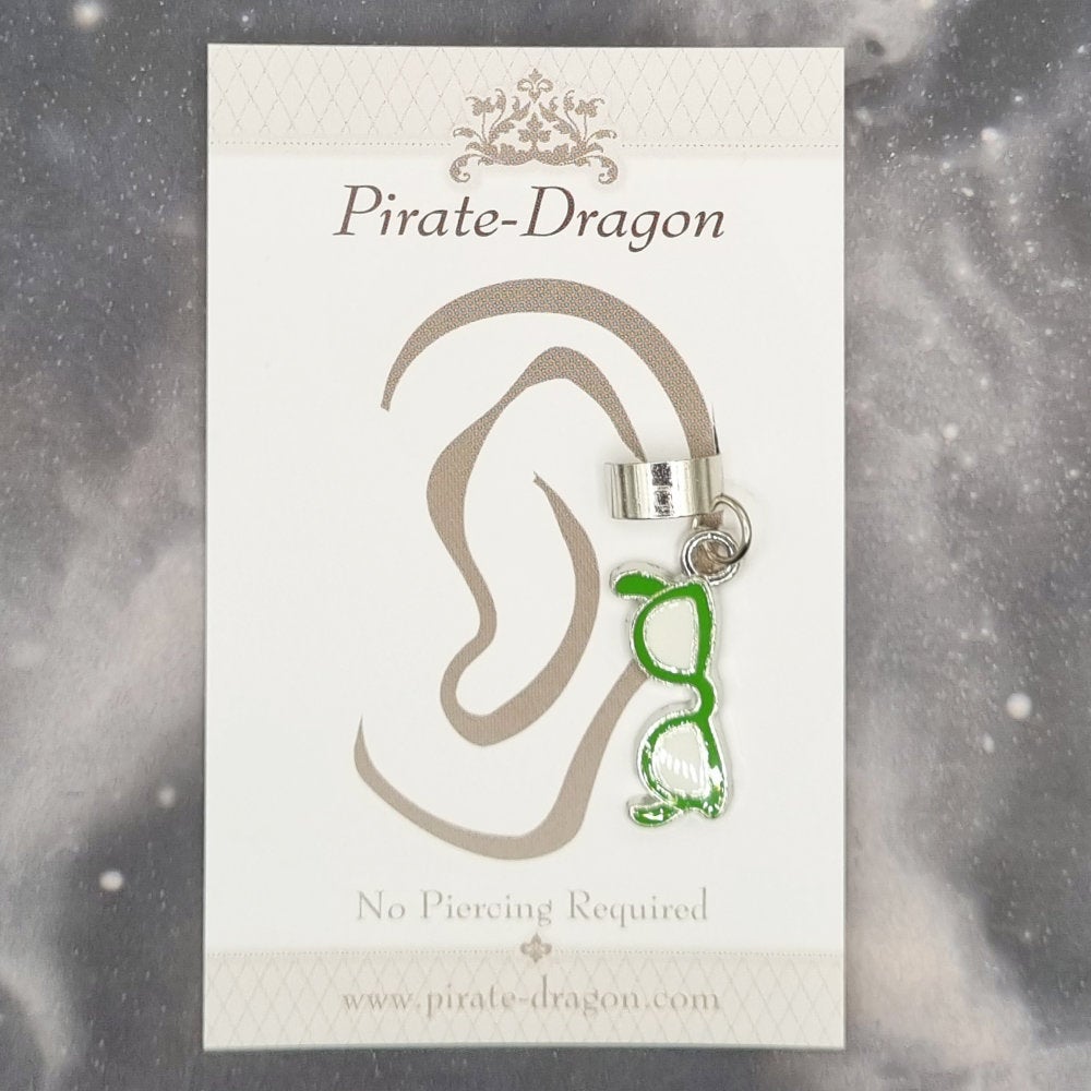 Green Glasses Non-Pierced Ear Cuff (EC2522)