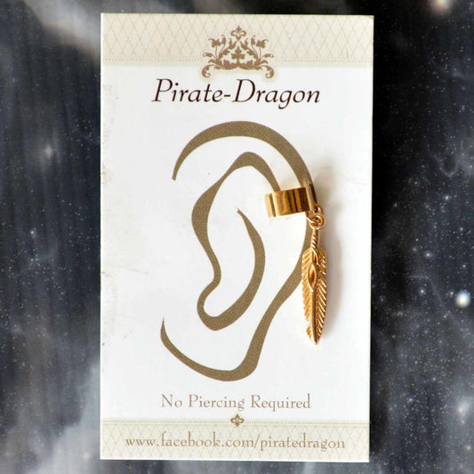 Gold Feather Non-Pierced Ear Cuff (EC2662)