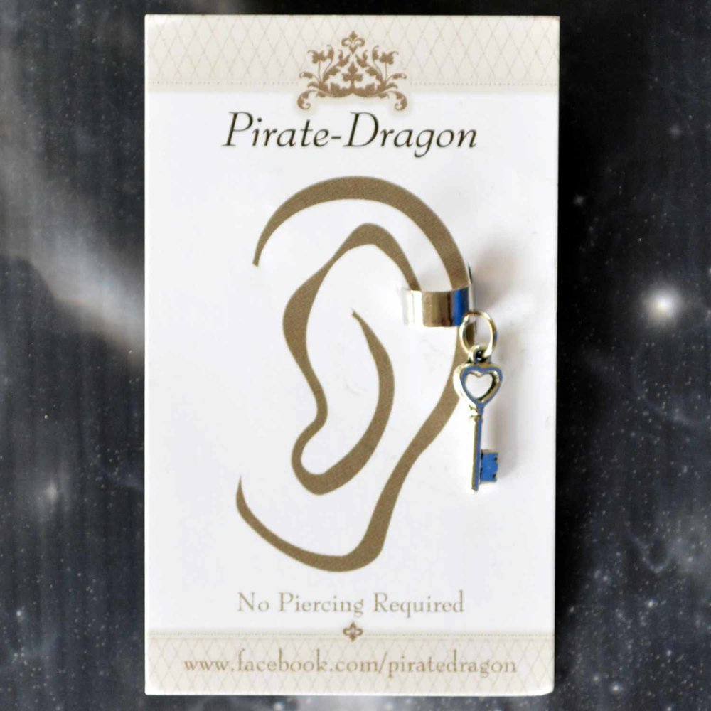 Silver Key Non-Pierced Ear Cuff (EC2907)