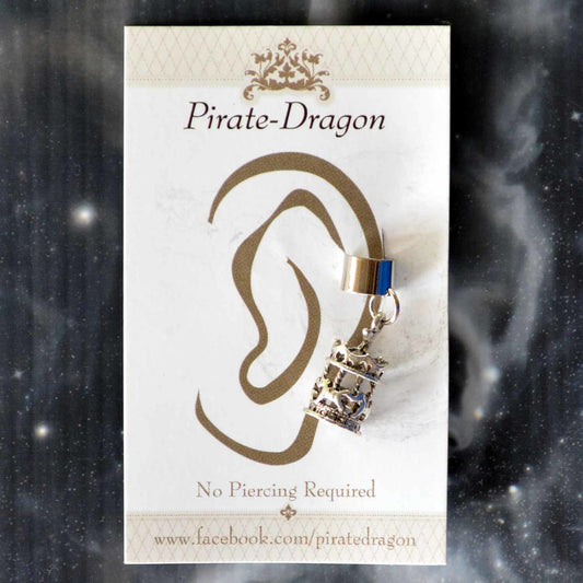 Silver Carousel Non-Pierced Ear Cuff (EC2937)