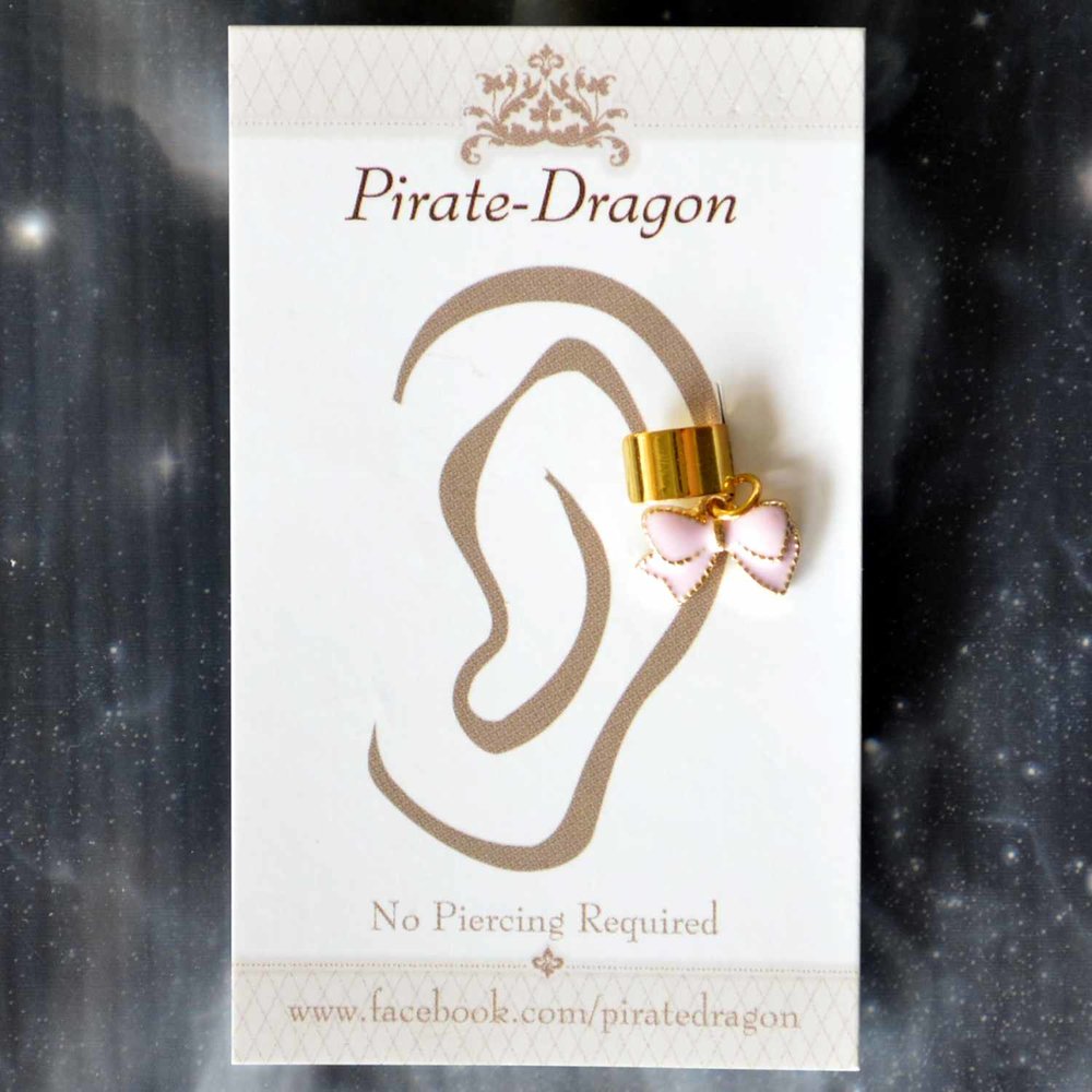 Pink Bow Non-Pierced Ear Cuff (EC3584)