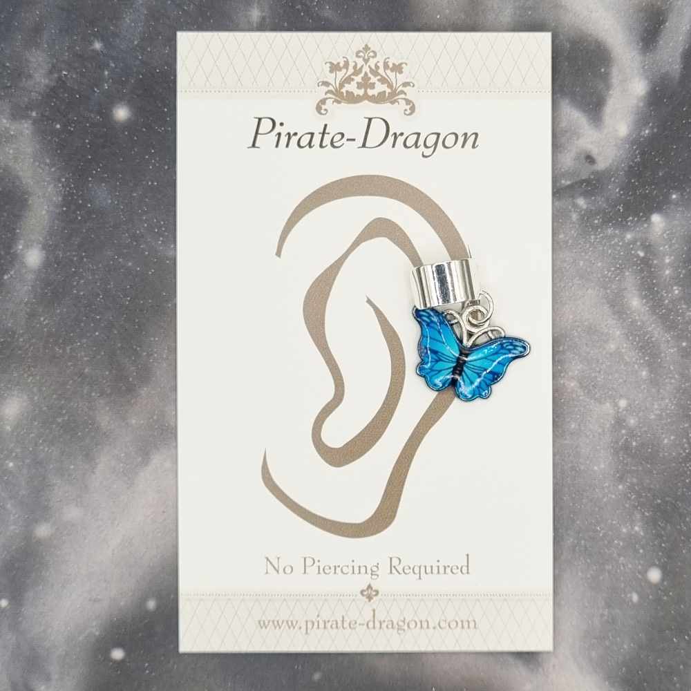 Blue Butterfly - Non-Pierced Earcuff (EC4417)