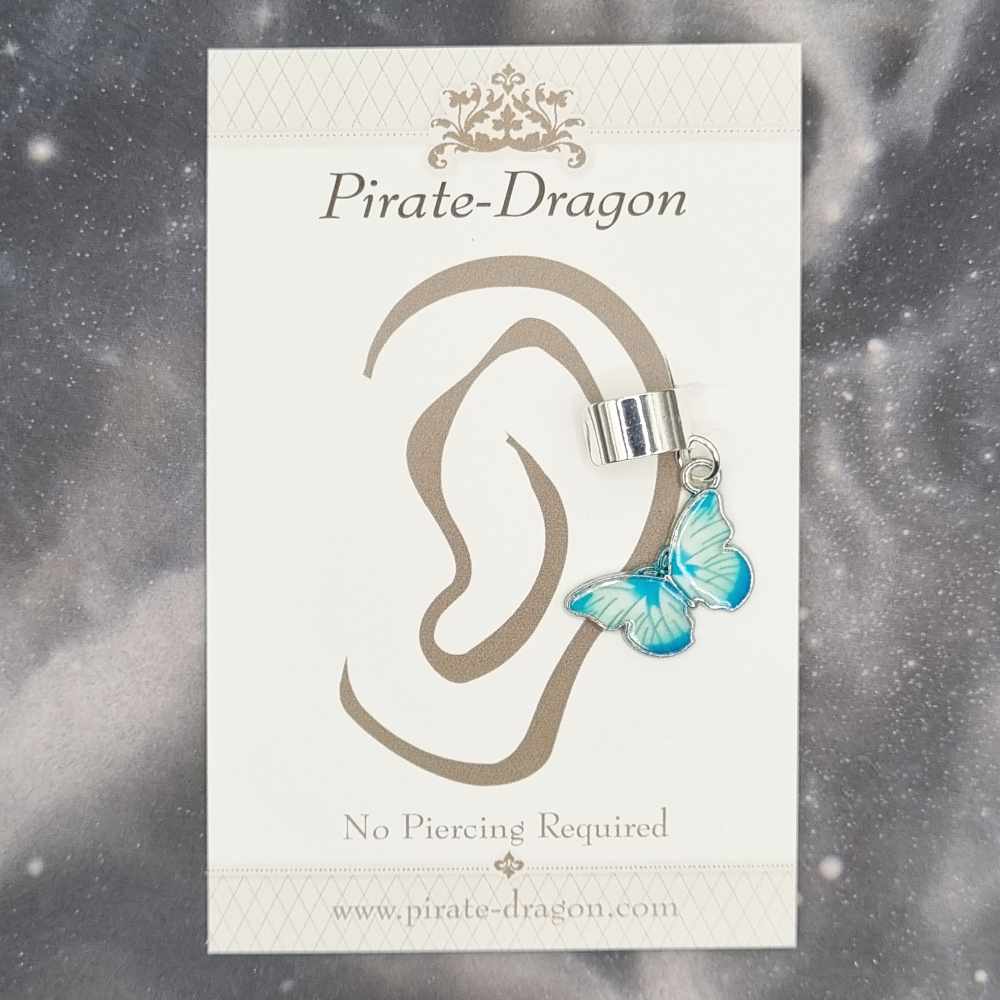 Blue Butterfly - Non-Pierced Earcuff (EC4423)