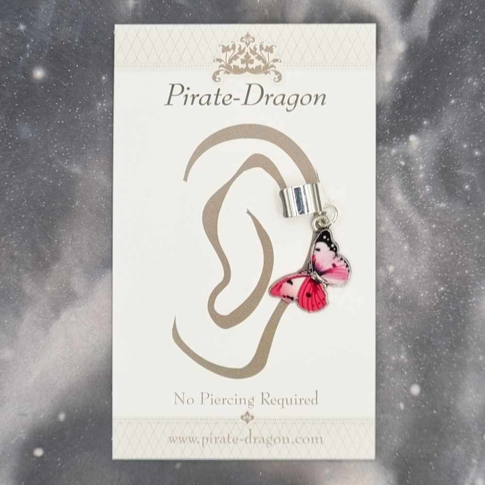 Pink/Black Butterfly - Non-Pierced Earcuff (EC4428)
