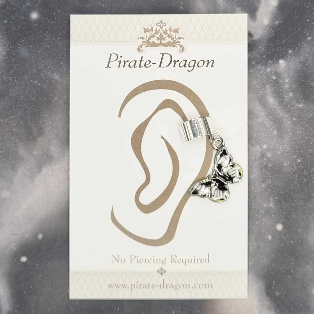 Black/White Butterfly - Non-Pierced Earcuff (EC4429)