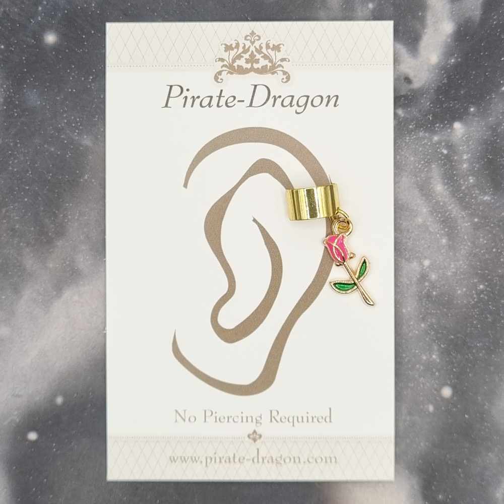 Pink Rose - Non-Pierced Earcuff (EC4433)