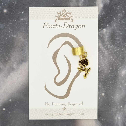 Gold Rose - Non-Pierced Earcuff (EC4436)