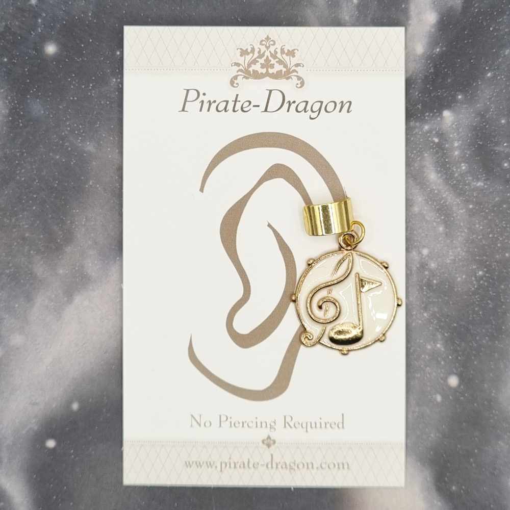 White Music Symbols - Non-Pierced Earcuff (EC4444)