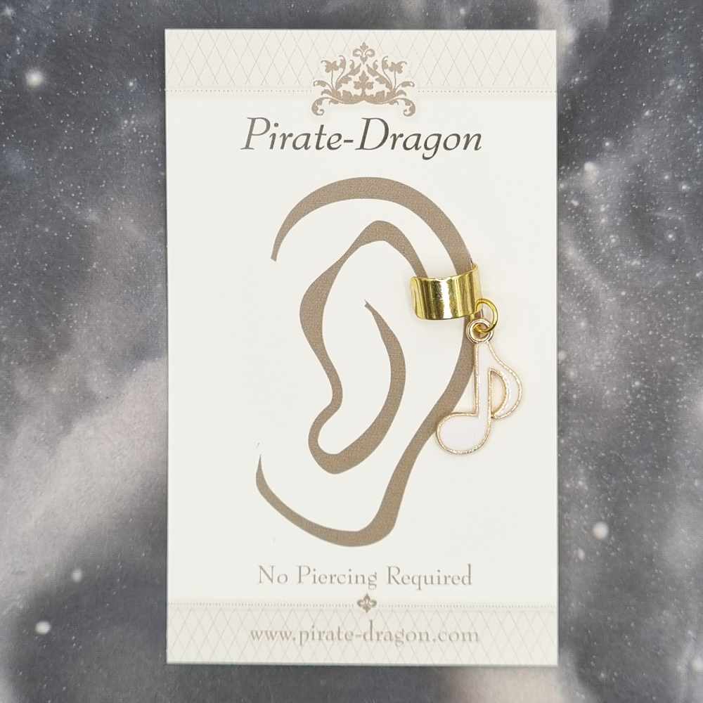 White Note - Non-Pierced Earcuff (EC4446)