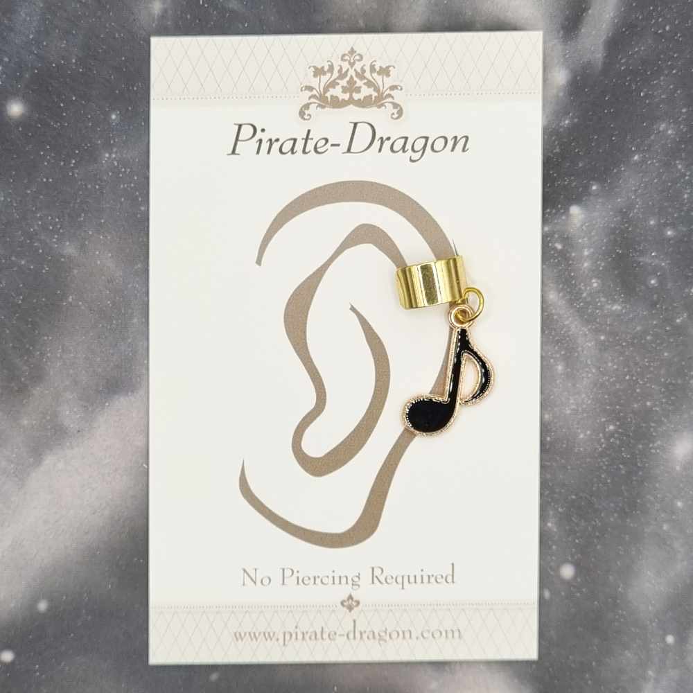 Black Note - Non-Pierced Earcuff (EC4449)