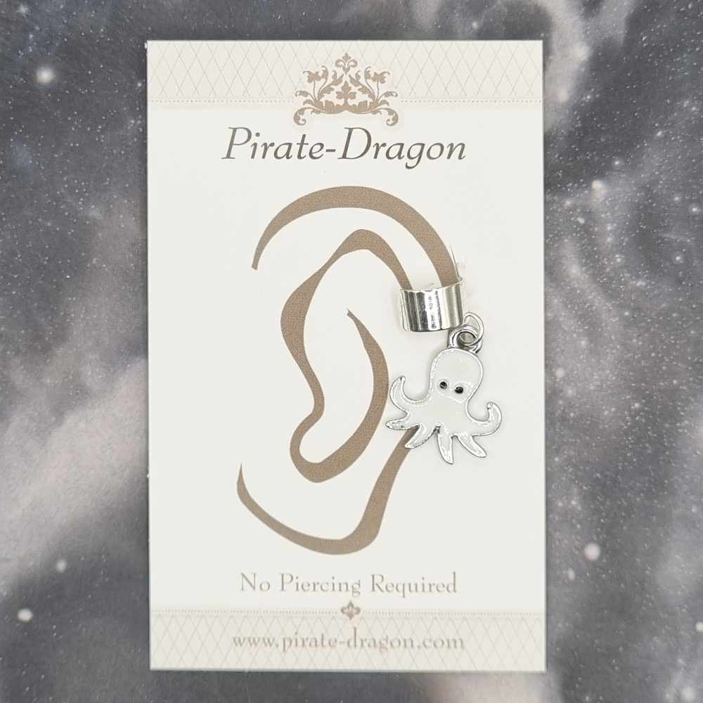 White Octopus - Non-Pierced Earcuff (EC4467)