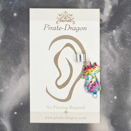 Rainbow Cat - Non-Pierced Earcuff (EC4484)