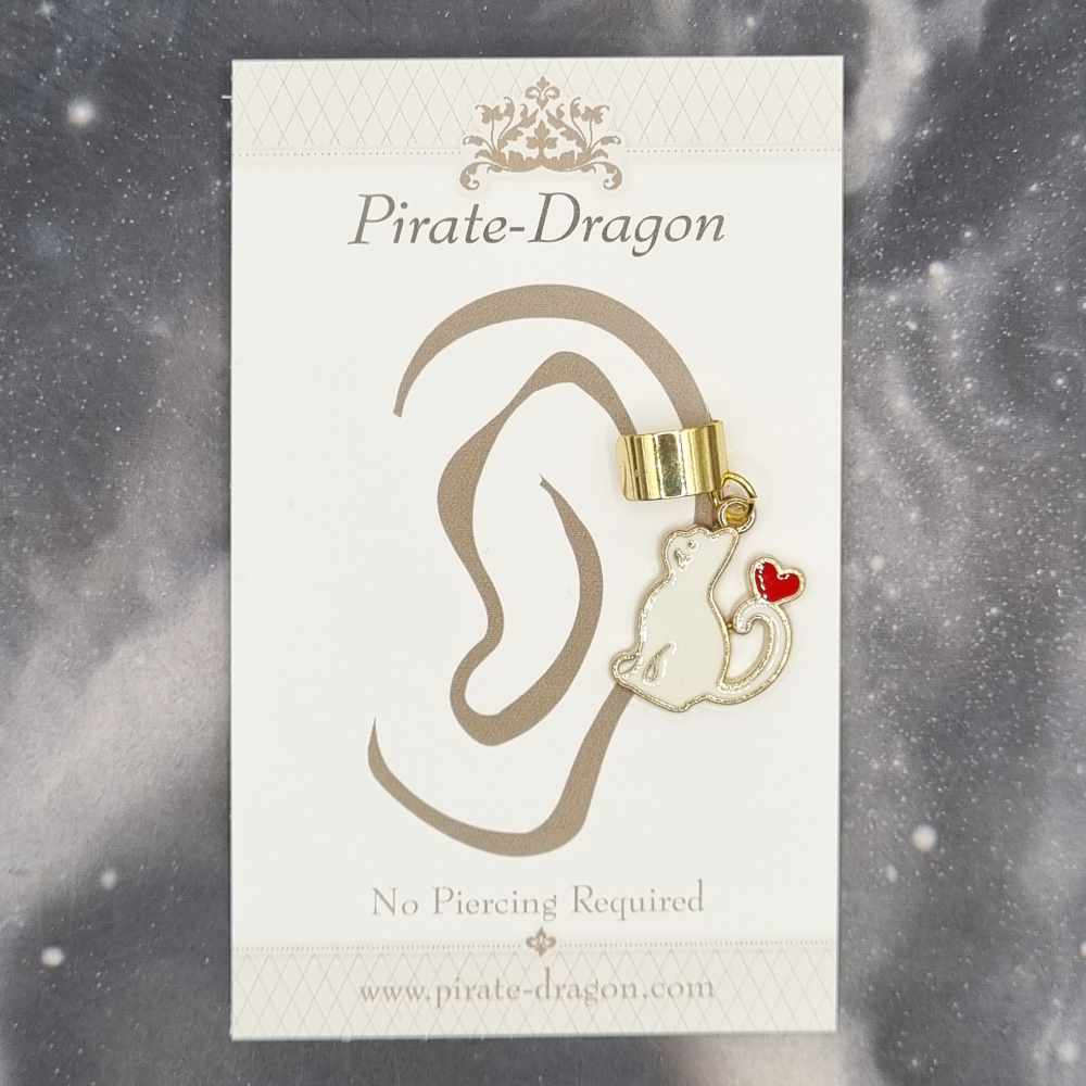 White Cat - Non-Pierced Earcuff (EC4493)