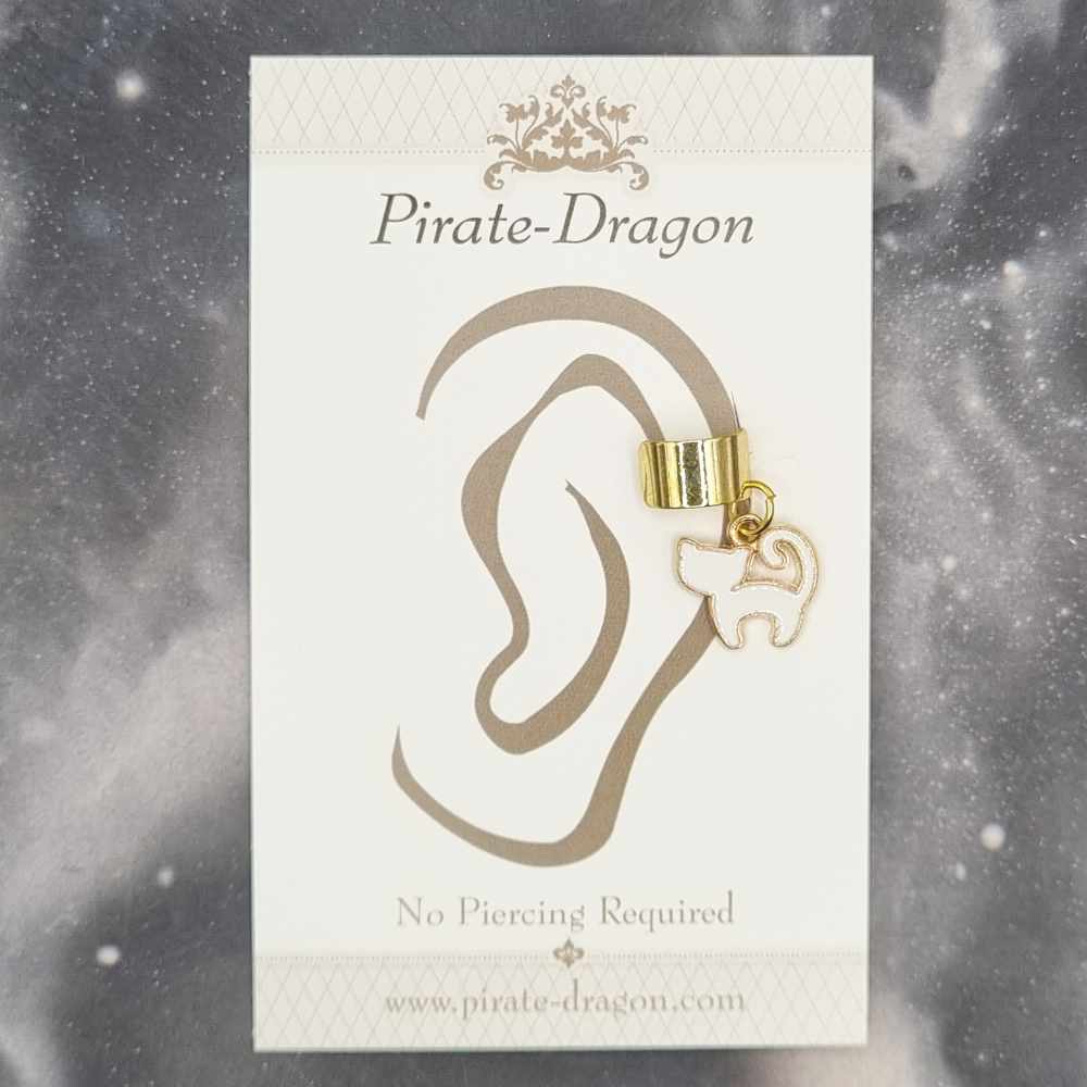 White Cat Non-Pierced Ear Cuff (EC4494)