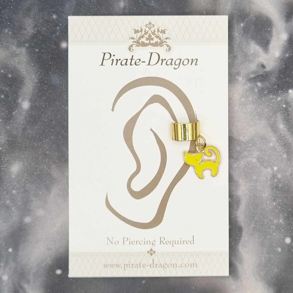 Yellow Cat Non-Pierced Ear Cuff (EC4500)