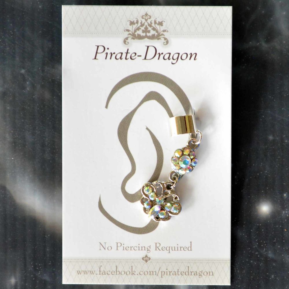 Iridescent Gem Butterfly Non-Pierced Ear Cuff (EC4592)