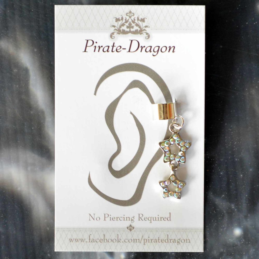 Iridescent Gem Star Non-Pierced Ear Cuff (EC4601)