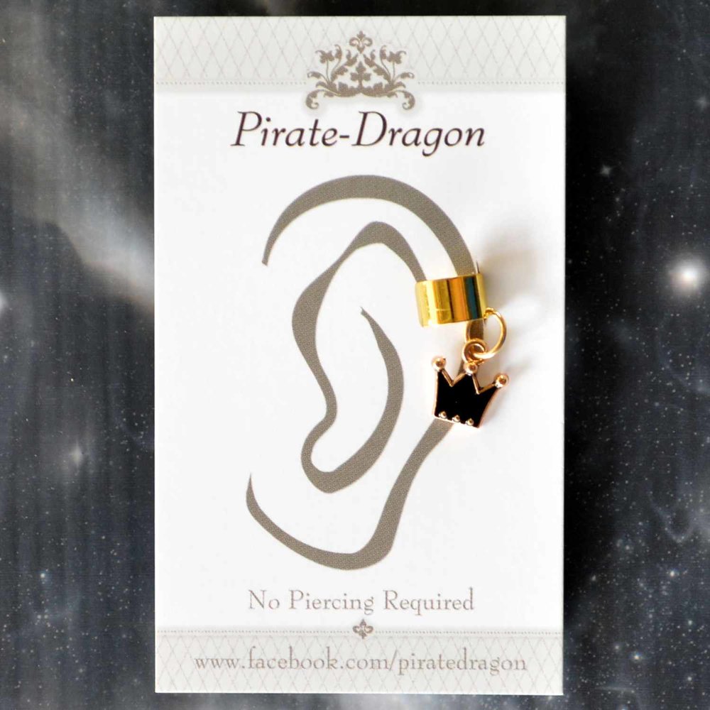 Black Crown Non-Pierced Ear Cuff (EC4616)