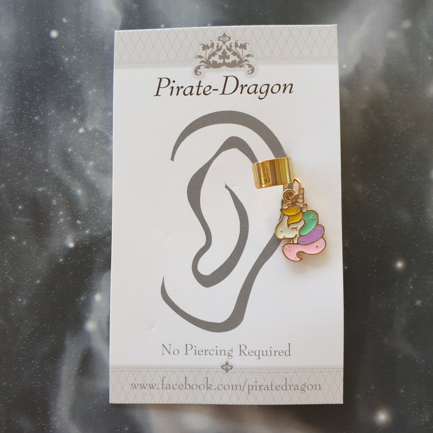 Multi-colour Unicorn Head Non-Pierced Ear Cuff (EC4619)
