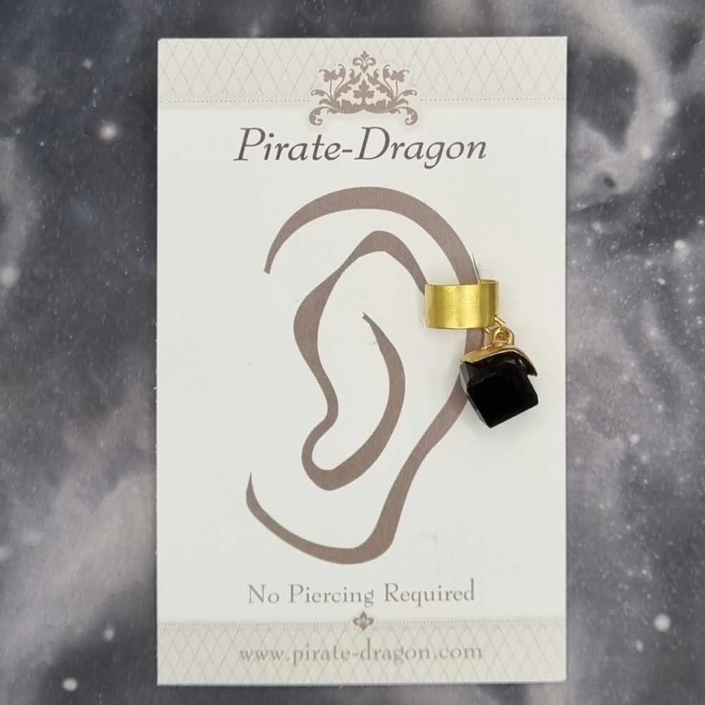 Black Cube Non-Pierced Ear Cuff (EC5161)
