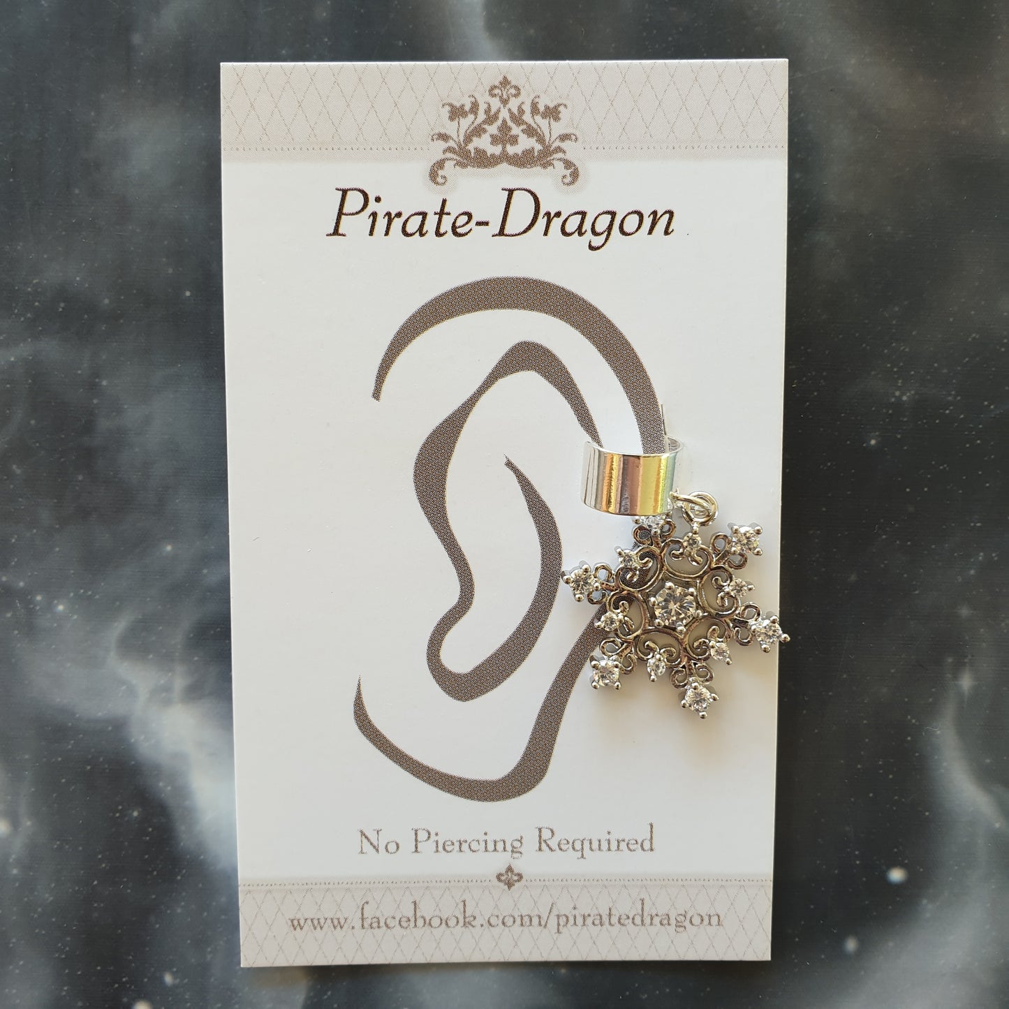 Snowflake with Gems Non-Pierced Ear Cuff (EC7035)