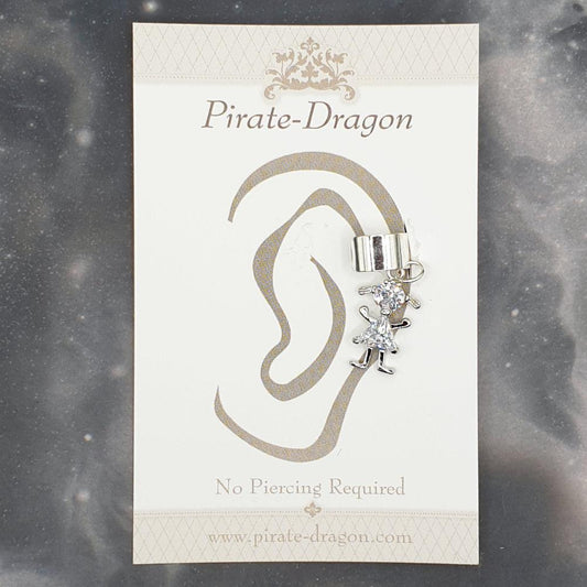 White Gem Girl Non-Pierced Ear Cuff (EC9337)