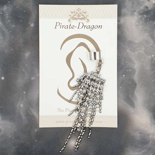White Gem Chains Non-Pierced Ear Cuff (EC9342)