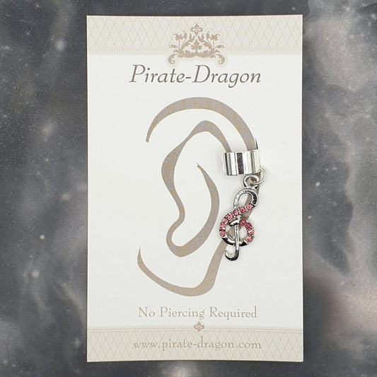 Pink Gem G-Clef Non-Pierced Ear Cuff (EC9363)