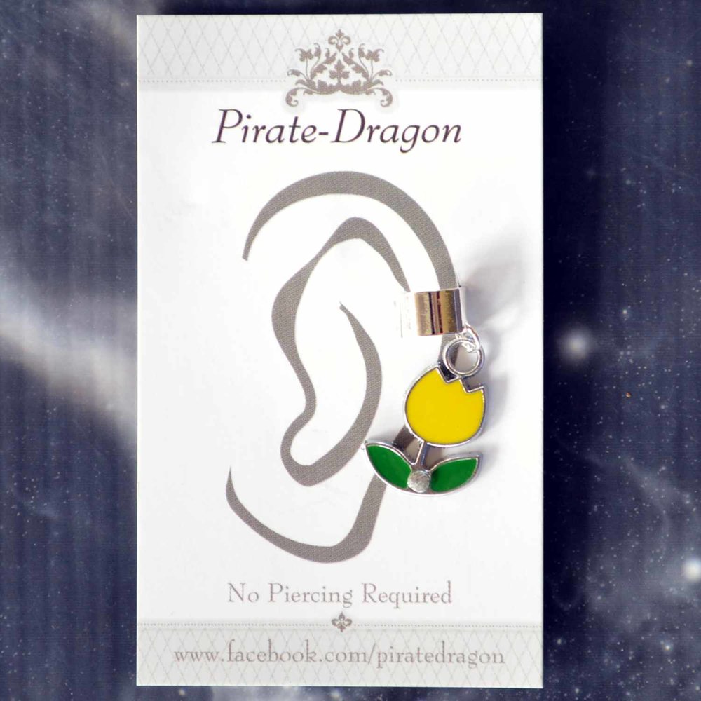 Yellow Tulip Non-Pierced Ear Cuff (EC9424)