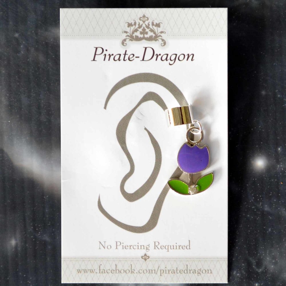 Light Purple Tulip Non-Pierced Ear Cuff (EC9425)