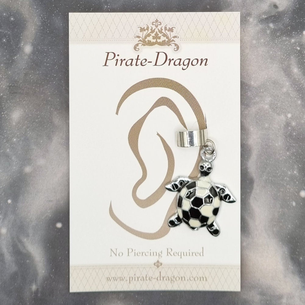 Black & White Turtle Non-Pierced Ear Cuff (EC9535)