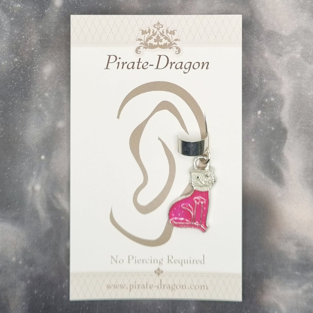 Pink Cat Non-Pierced Ear Cuff (EC9544)