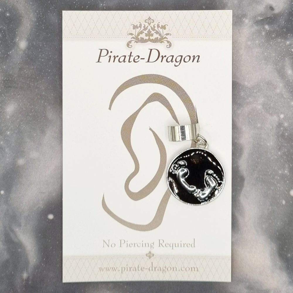 Black Footprints Non-Pierced Ear Cuff (EC9546)