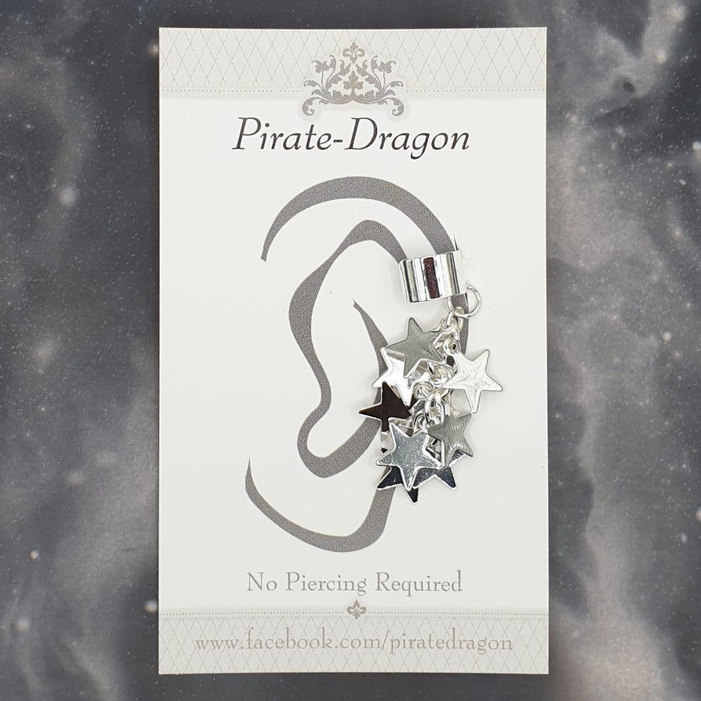 Silver Stars Non-Pierced Ear Cuff (EC9675)