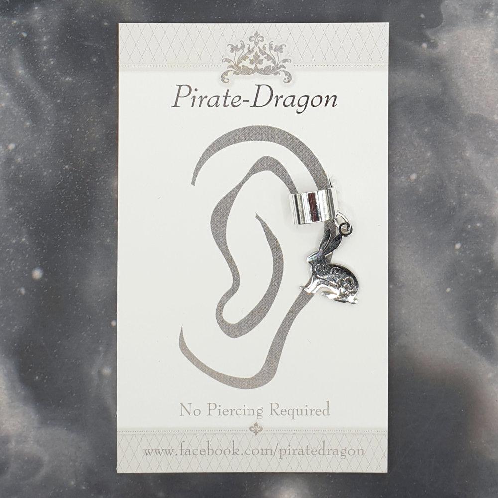 Silver Bunny Rabbit Non-Pierced Ear Cuff (EC9678)